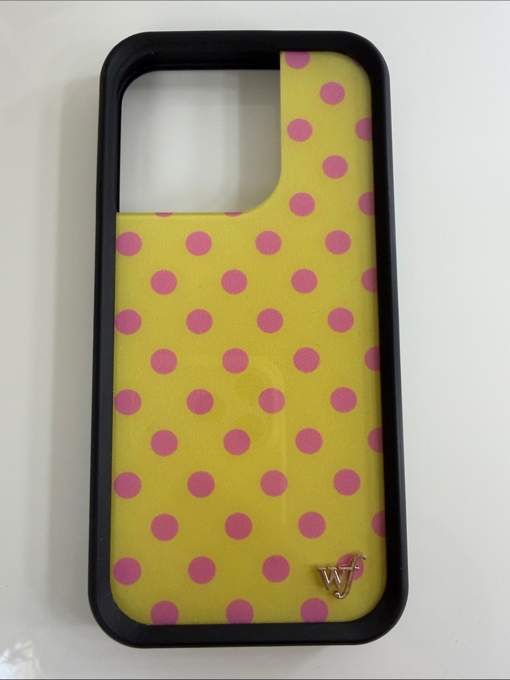 Polka Dot (yellow and pink) iPhone 15 Pro Wildflower case
